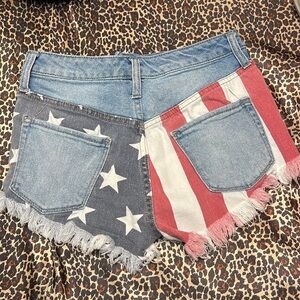 Mossimo American Flag Short Distressed Jean Shorts